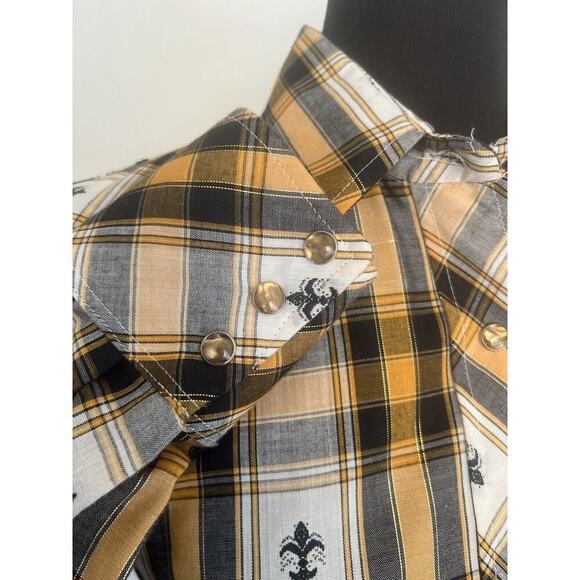 Vintage Miller Women’s Sz 9/10(*XS) Western Plaid  Embroidered Pearl Snap Shirt - Picture 6 of 10